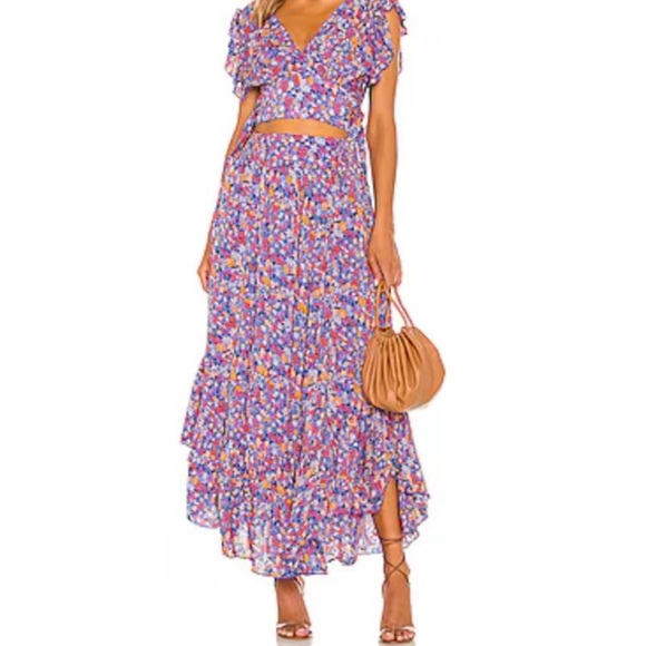 Free People Pretty Daze Maxi Skirt Floral Multicolor Pockets Flowy Boho Size S - Picture 10 of 12
